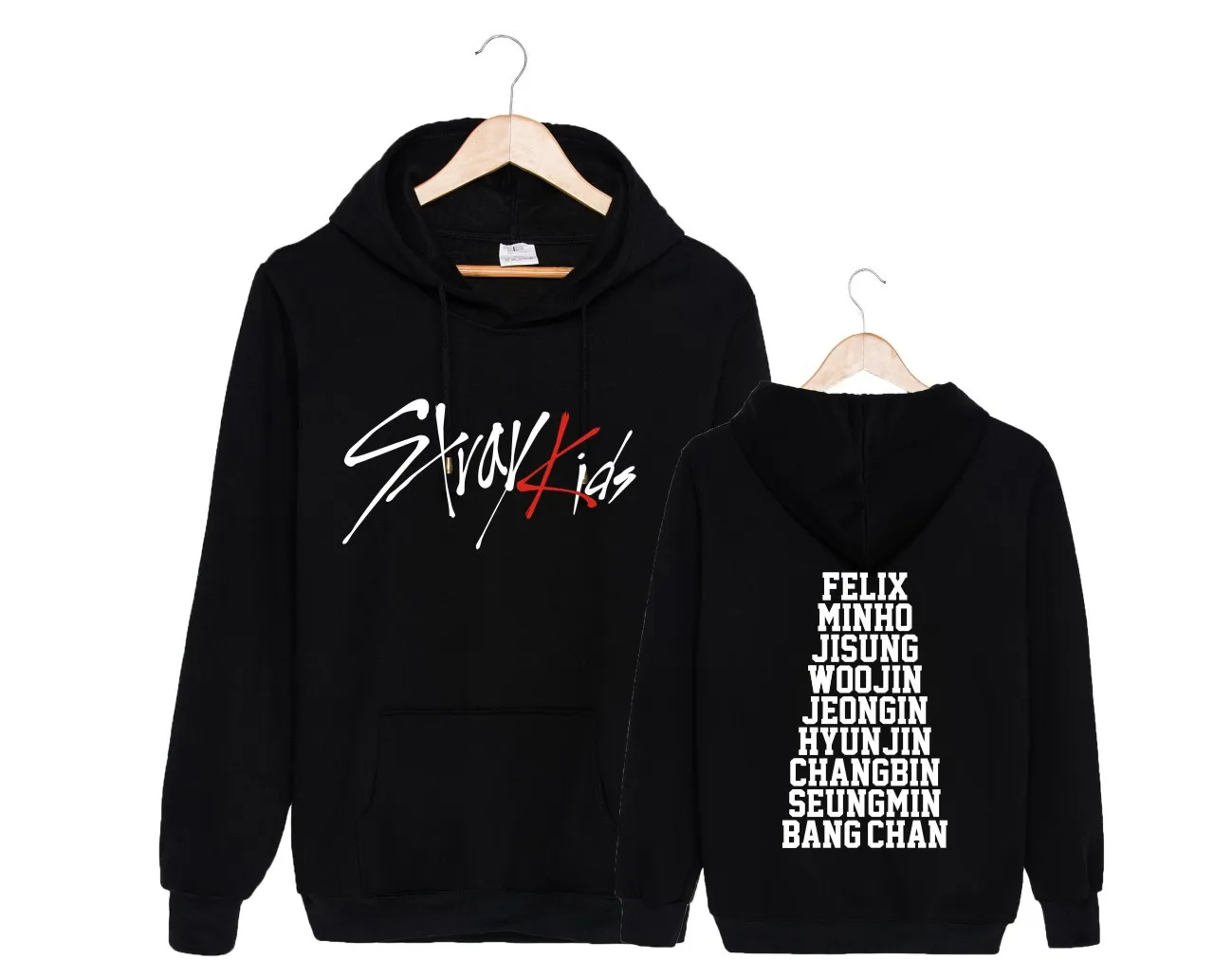 black10 Straykids/модный детский пуловер с капюшоном, бархатный пуловер больших размеров для мужчин и женщин - Цвет: black10