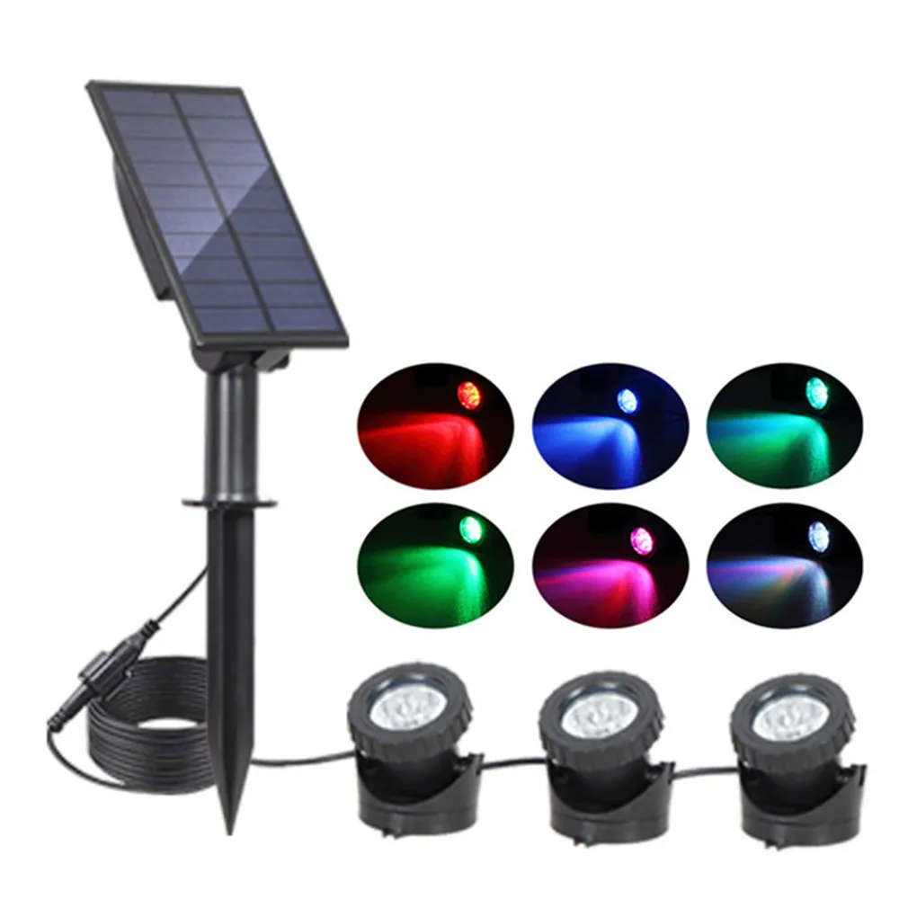 

Solar Powered Underwater Light Multicolor Submersible Pond Spotlights Waterproof Landscape Lamp for Outdoor Garden Pool Decor