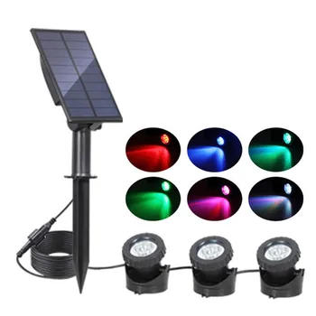 

Solar Powered Underwater Light Multicolor Submersible Pond Spotlights Waterproof Landscape Lamp for Outdoor Garden Pool Decor