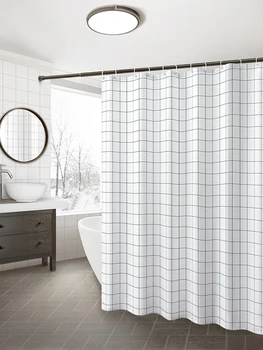 

Bathroom Shower Curtain Toilet Water Screen Bar Off Cord Set No Perforation Waterproof Cloth Toilet Window Block Door Curtain