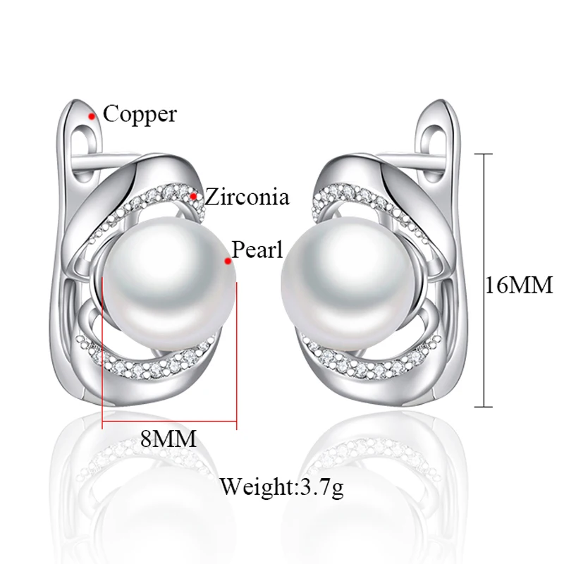 Креативный дизайн, 8 мм, жемчужные серьги для женщин и девушек, серебряные серьги-гвоздики с жемчугом, цирконием, драгоценным камнем, хорошее ювелирное изделие, роскошные подарки