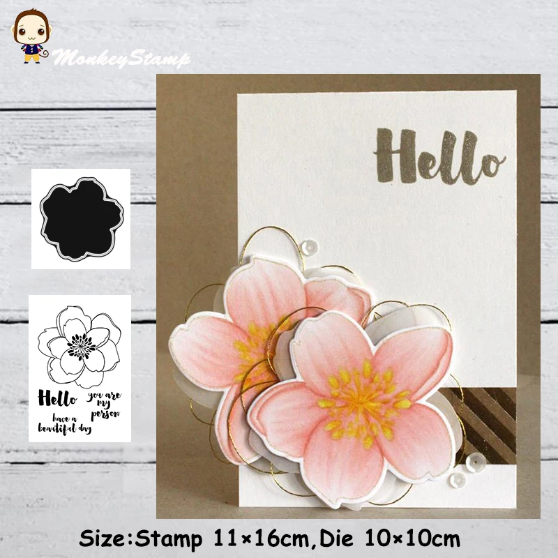 

Monkey Flower Metal Cutting Dies and Stamps Stencil for DIY Scrapbooking photo album Embossing Decorative DIY Paper Cards