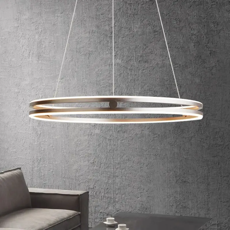 Modern simple Black/Browm rings Living room Chandelier Restaurant Island Lights Kitchen Lighting Bedroom Study LED Hanging lamp