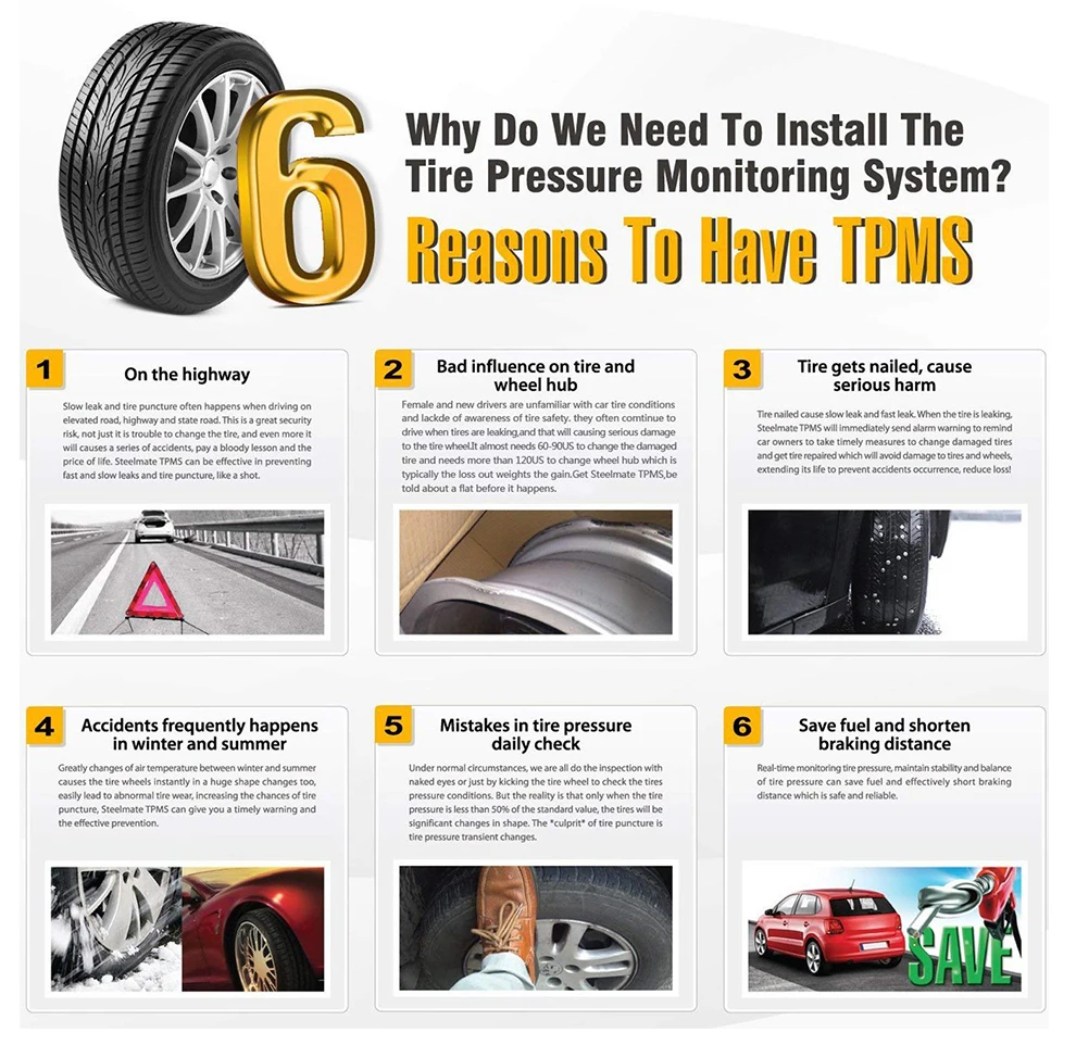 TPMS BT4.0 For Car Monitor Alarm Sensor For Android/IOS TMPS Tire Pressure Gauge Auto Intelligent Tyre Monitoring System