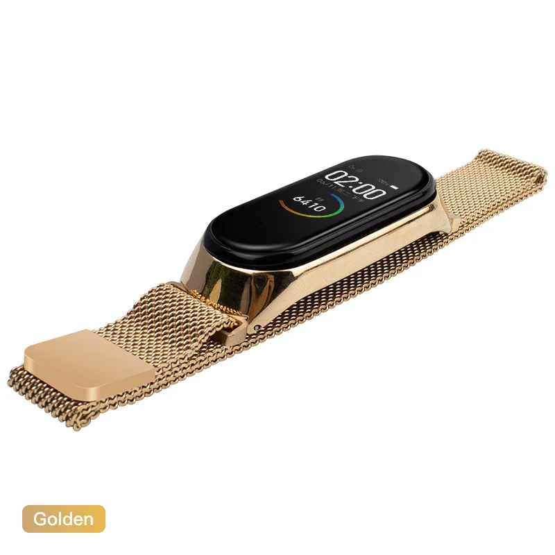IONCT, магнитный металлический ремешок для mi band 4, ремешок для часов, браслет, браслет, Xiaomi mi, ремешок, 3 ремешка, mi band, умные аксессуары - Цвет: Золотой