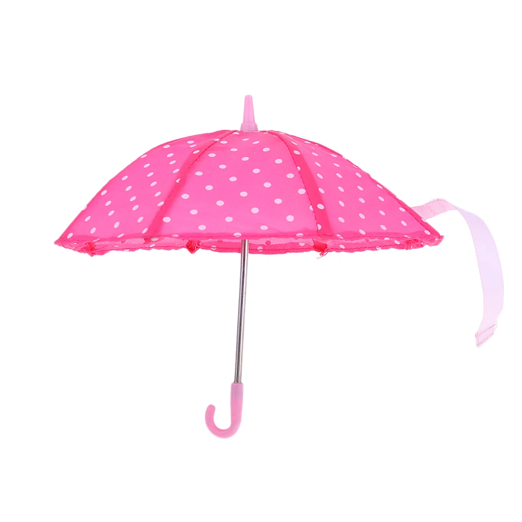 

Fashion Dotted Umbrellas Parasol Sunshade For Licca 1/6 Dolls Accessories Pink
