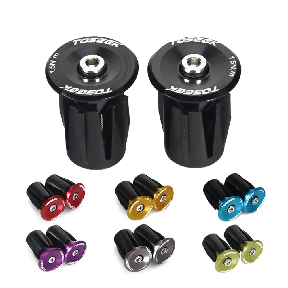 1Pair TOSEEK Road Mountain Bike Handlebar Cap MTB Bicycle Handle Bar