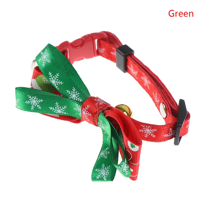 Green 1 шт. ошейник для питомца Рождественский бант для питомца ошейник для собаки колокольчики галстук-бабочка для кота товары для домашних животных собачье ожерелье бант щенок детский Кот Мини кролик - Цвет: Green