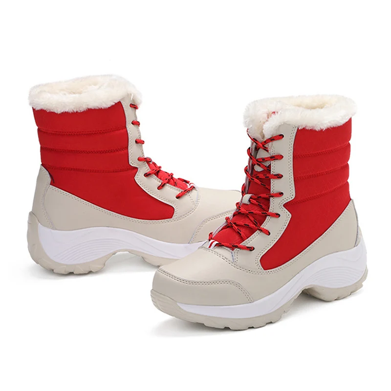 Женские ботинки; Новинка года; Сезон Зима; бархатная женская обувь на высоком каблуке; Водонепроницаемая труба; зимние сапоги; женская обувь из хлопка