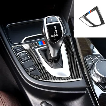 

For Bmw 3 Series F30 F34 Carbon Fiber Auto Center Control Gear Shift Panel Decorative Stickers Interior Gears Decal Accessories