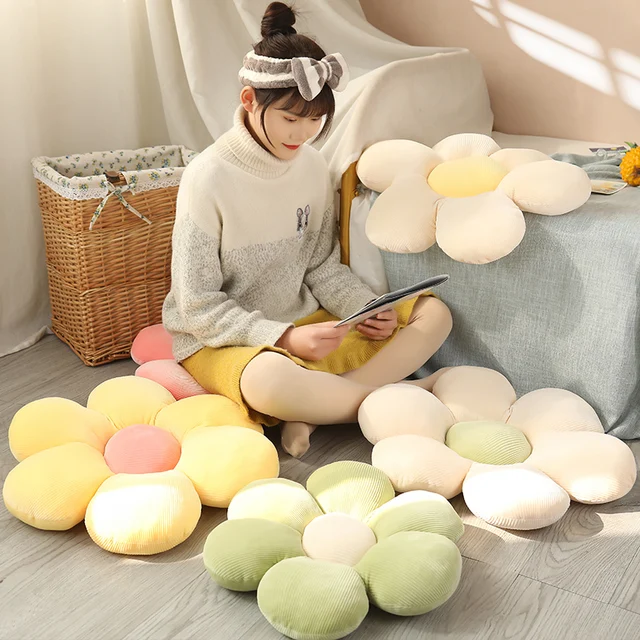 35-75cm Beautiful Colorful Flower Plush Pillow Toy Soft Cartoon Plant Stuffed Daisy Chair Cushion Sofa Kids Lovers Birthday Gift 4