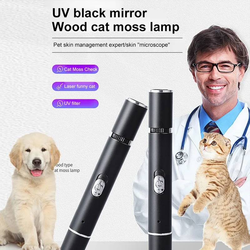WOOD's Lamp Cat Moss Pet Fungus Detection Flashlight Skin Ultraviolet Light Tinea 365 UV Black Mirror | Дом и - Цена: 438,55 - 663,13 руб.