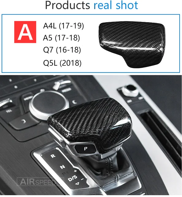 Auto Styling Carbon Schaltknauf Abdeckung Trim Aufkleber Shifter Für Audi  A4 B9 S4 R4S A5 F5 S5 RS5 Q5 FY Q7 4W 2016-2018 - AliExpress