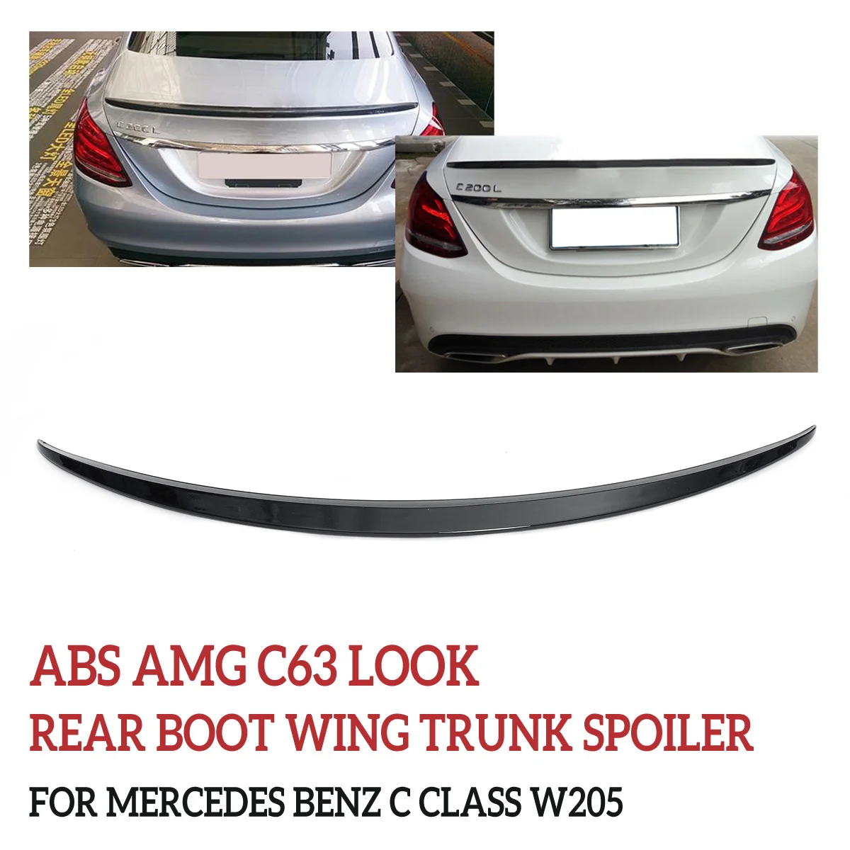 ABS для AMG C63 задний спойлер, который крепится на Багажник крыло багажника спойлер для Mercedes Benz C CLASS W205 внешние части