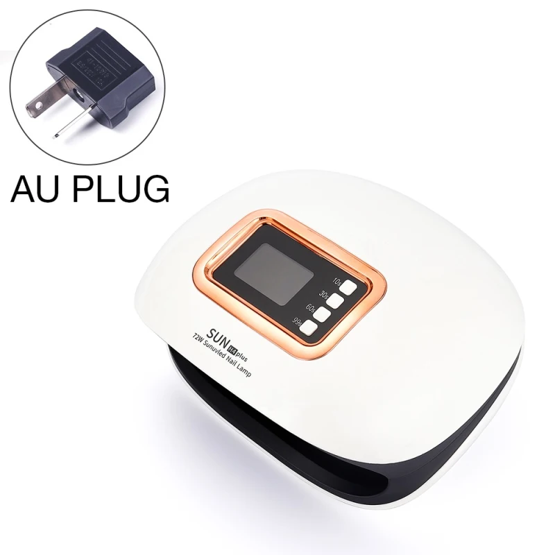 AU Plug 72 Вт УФ-лампа светодиодный светильник для ногтей с 36 светодиодный с двумя ручными лампами Сушилка для ногтей маникюр отверждение Гель-лак для ногтей 10s 30s 60s 99s автоматический датчик - Цвет: AU Plug