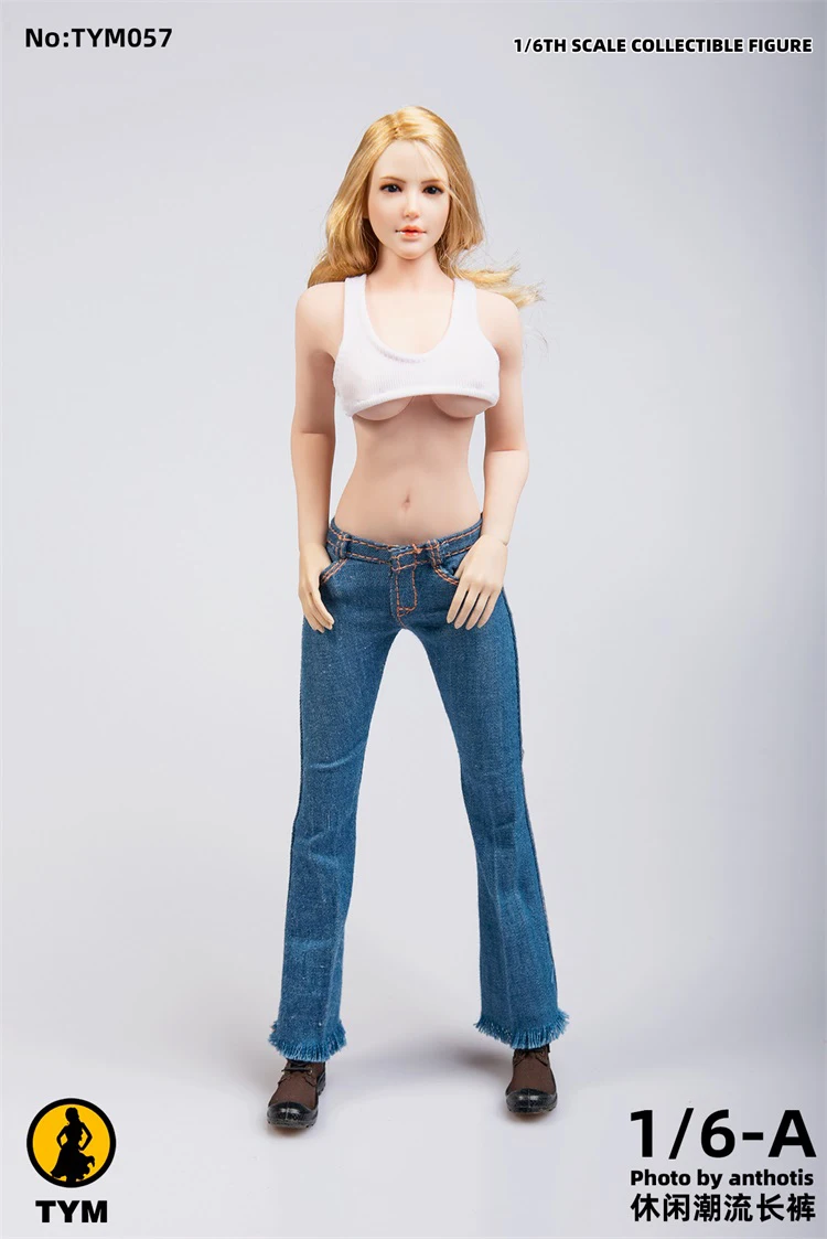 TYM057 1/6 женская фигура горячий сексуальный жилет Горячая Девушка t-обратно джинсы микро джинсы с бахромой джинсы стринги для 12 дюймов женская кукла
