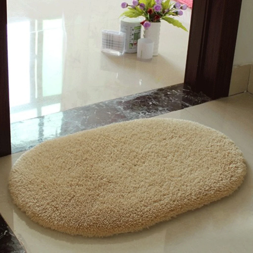 Утолщенный мягкий водопоглощающий Овальный плюшевый нескользящий коврик для