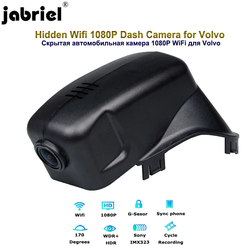 Jabriel HD 1080P dash cam 24 часа камера для машины dvr видеорегистратор камера заднего вида для Volvo s60 xc90 s80 v50 v40 s40 s90 xc60 v60