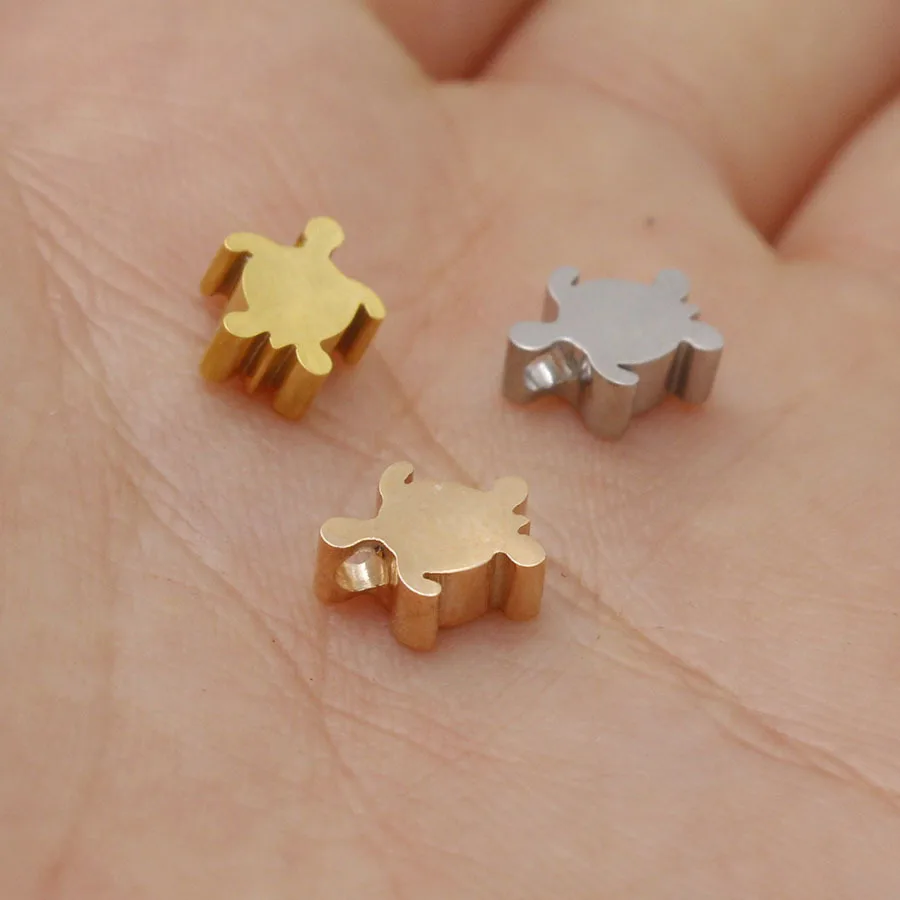 

Small Turtle 1.8mm Diameter Hole Ball Beads for Necklace/bracelet Jewelry Making 20pcs 7*8mm Stainless Steel Mirror Polished