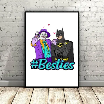 

Joker and Batman Movie Art Canvas Painting Poster Home Decor 12x18 24x36inch