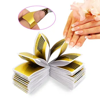 

100 Pcs Nail Form Tips Nail Art Guide Form for Acrylic UV Gel Tip Nail Extension Sticker DIY Design Tools