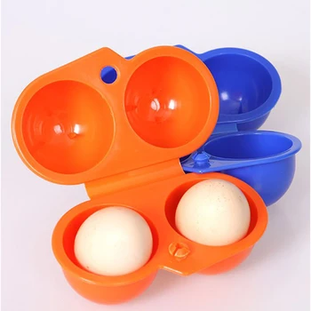 

New Kitchen Convenient Egg Storage Box Container Hiking Outdoor Camping Carrier For 2 Egg Plastic Case