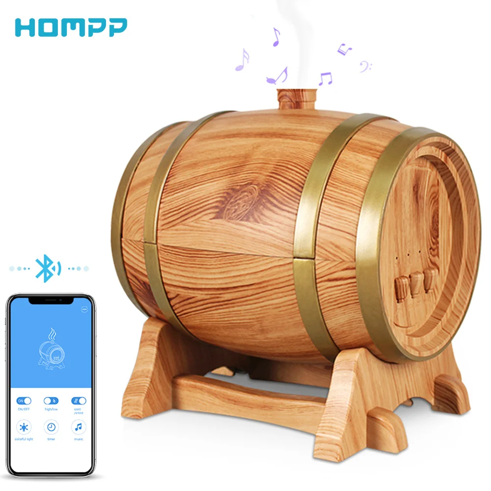 Smart App ароматизатор для вина с деревянным зерном Электрический увлажнитель