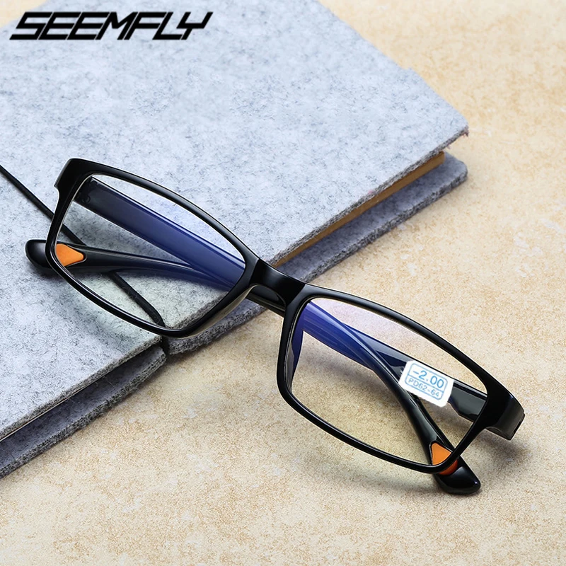 

Seemfly TR90 Myopia Glasses Men Women Prescription Nearsighted Eyeglasses Frames 2020 Optical Short Sight Eyewear 0 To -4.0 New