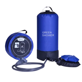 outdoor inflatable portable shower camping shower bag solar heated shower with foot pump portable bath for camping hiking beach travel outdoor use