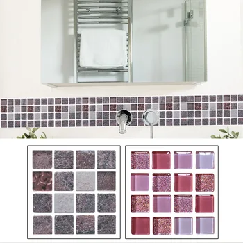 

18pcs PVC Waterproof Mosaic Tile Wall Stickers Kitchen Tiles Art Decals Decor Wall stickers poster room decoration