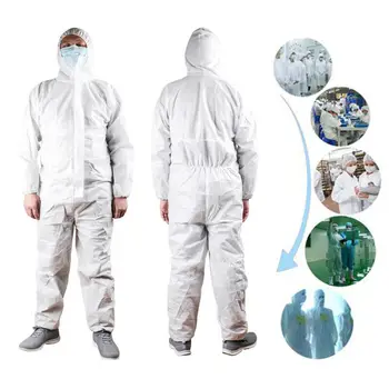 

Unisex Coverall Hazmat Suit Protection Protective Disposable Protective Clothing Anti Bacteria Anti-Dust Ventilation Suit