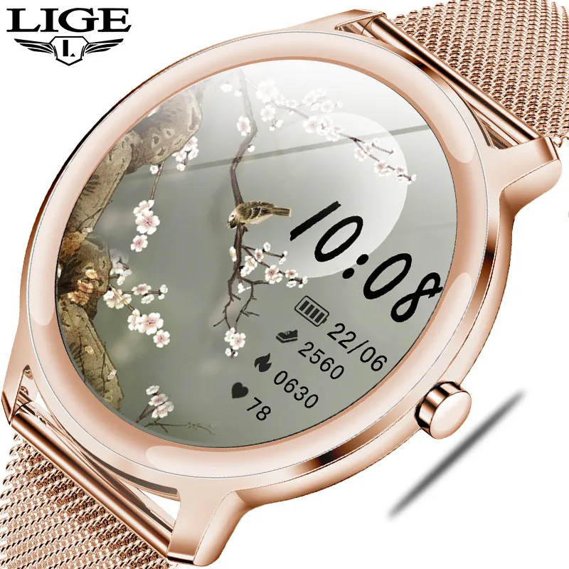 Hot Sale Products! LIGE 2020 New Smart Watch Women Physiological Heart Rate Blood Pressure Monitoring For Android IOS Waterproof Ladies Smartwatch