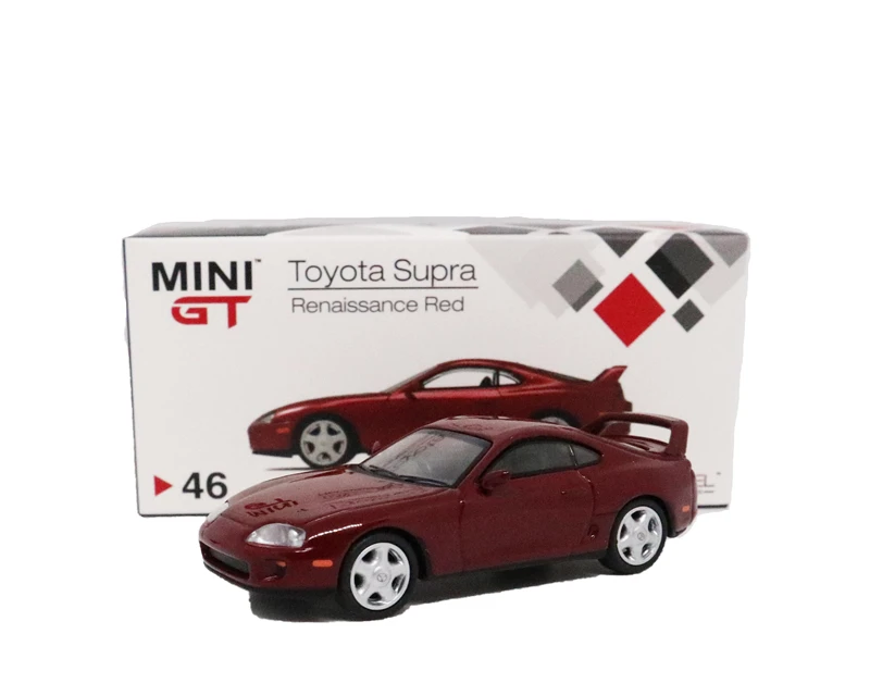 1:64 MINI GT Toyota Supra (JZA80) Красная модель автомобиля под давлением|Наземный транспорт| |
