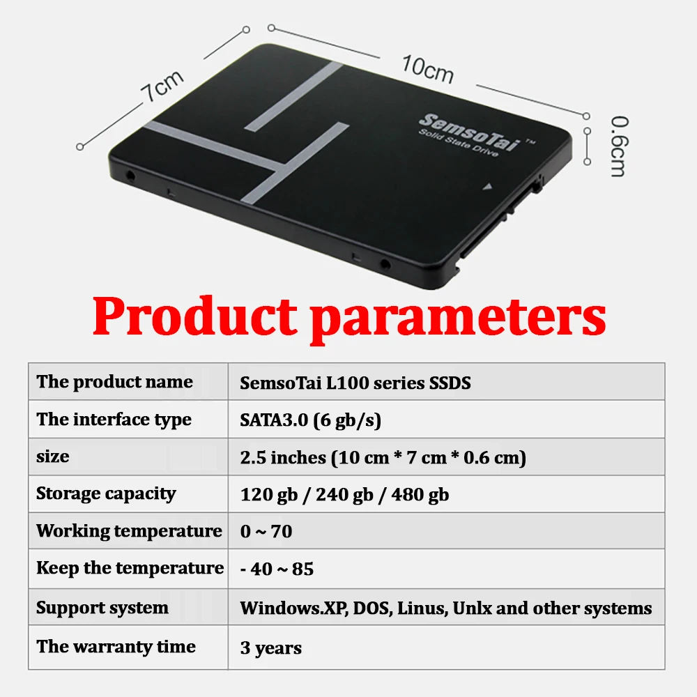 SemsoTai SSD 120 ГБ 240 480 960 hdd 2 5 жесткий диск Sata 3 0 6 ГБ/сек. 500 Гб твердотельных