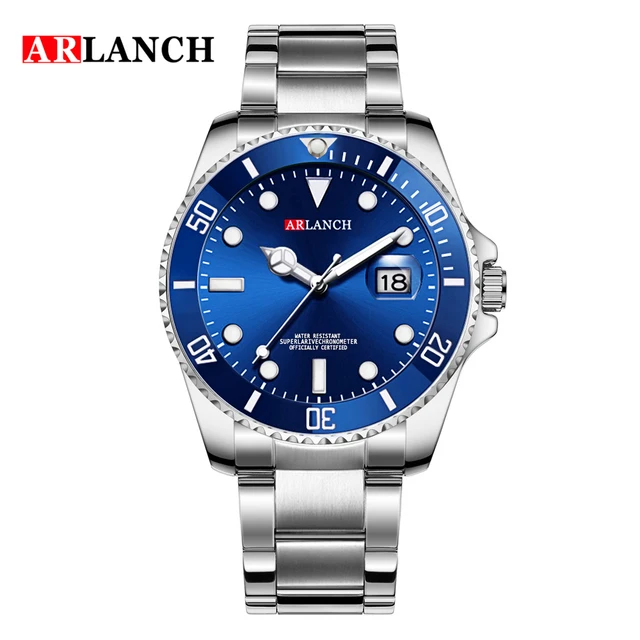 2022 New Water Ghost Stainless Steel Top Brand Luxury Submariner Sport Waterproof Classic Design Men Green Fashion Quartz Watch Silver Blue
