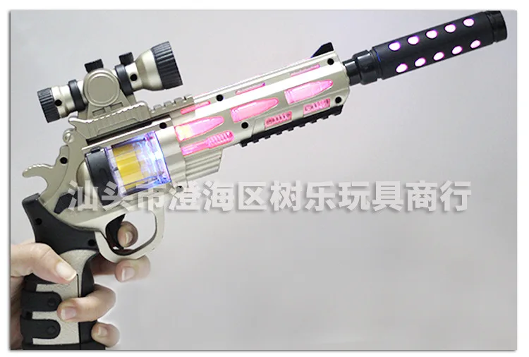 Electric Toy Pistol plastic Revolver toy guns Simulation Gunfire Light flashing Children's Toy Gun Sniper Revolver orbeez