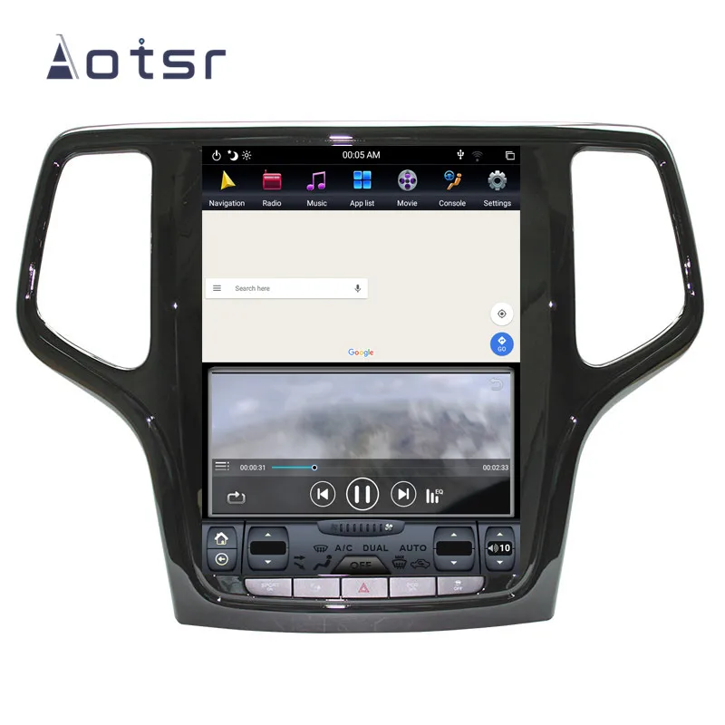 Top Aotsr Tesla 10.4“ Vertical screen Android 8.1 Car DVD player GPS For Jeep Grand Cherokee 2014-2018 built in carplay Bluetooth 5