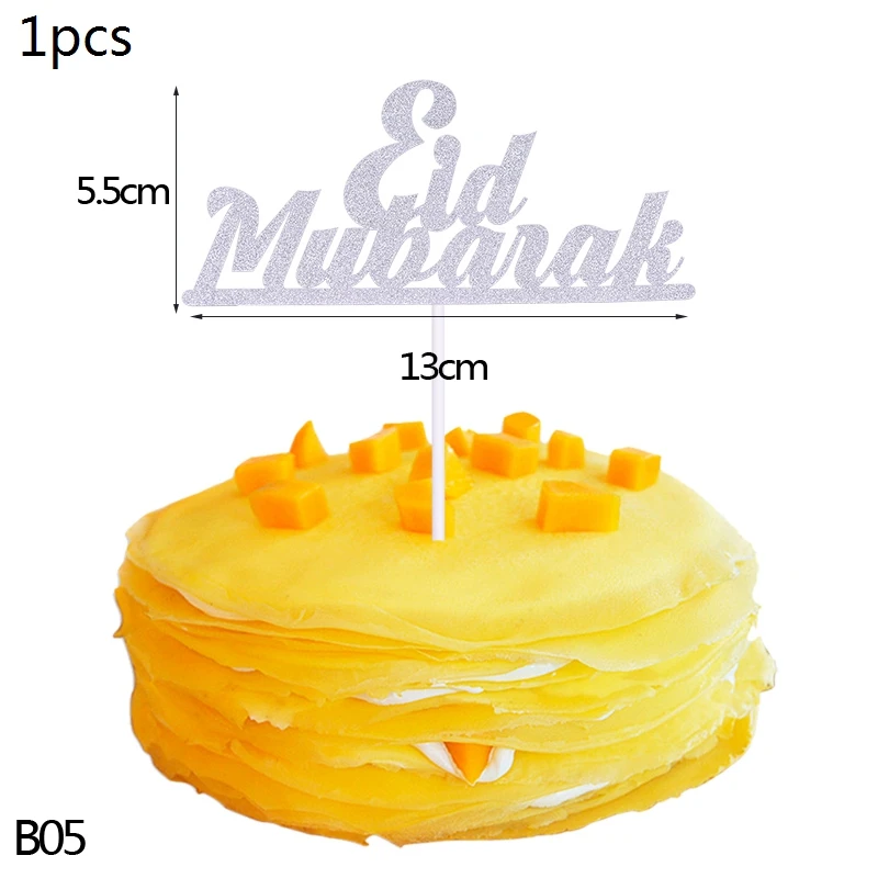 1/10 шт. цвета: золотистый Луна ИД Мубарак торт Топпер для Висячий вечерние декор, выпеченный в гофрированной формочке флаг исламский мусульманский ИД вечерние поставки - Цвет: B05-1pcs