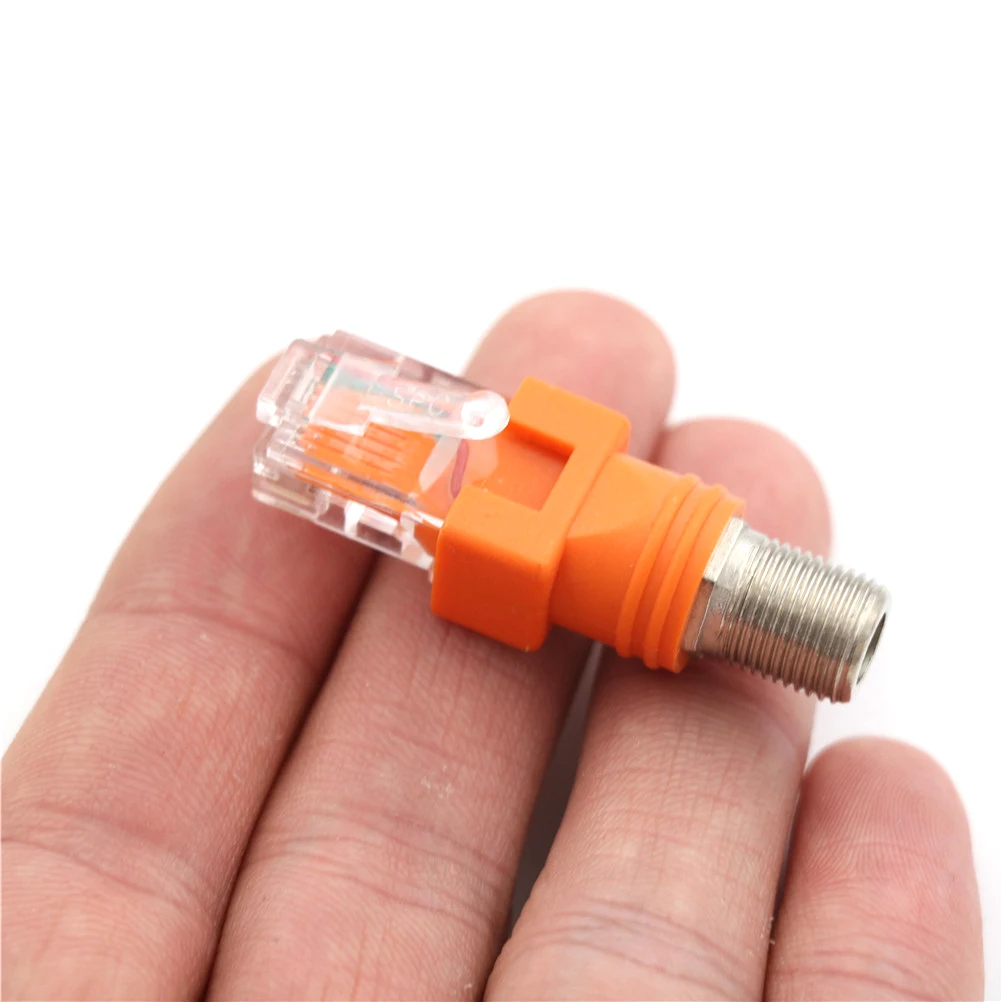 F-Type Connector RF Female To RJ45 Male Coaxial Barrel Coupler Adapter Coax Adapter, RJ45 To RF Connector 1PC