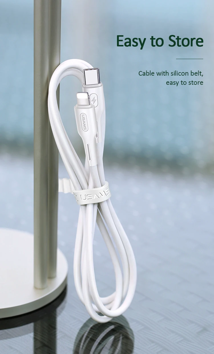 USAMS USB C для освещения USB кабель PD 18 Вт Кабель передачи данных для быстрой зарядки для iPhone 8 Plus 11Pro X Xs Max для Lightning для type C провода