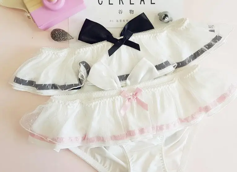 Новое поступление реальные фотографии милые Лолиты Kawaii с низким подъемом с большим бантом и рюшами трусики нижнее белье трусики Knicker WP604