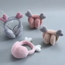 Macio de pelúcia orelha mais quente inverno quente earmuffs para as mulheres bonito japonês macio menina dobrável earmuffs bandana dobrável capa de ouvido