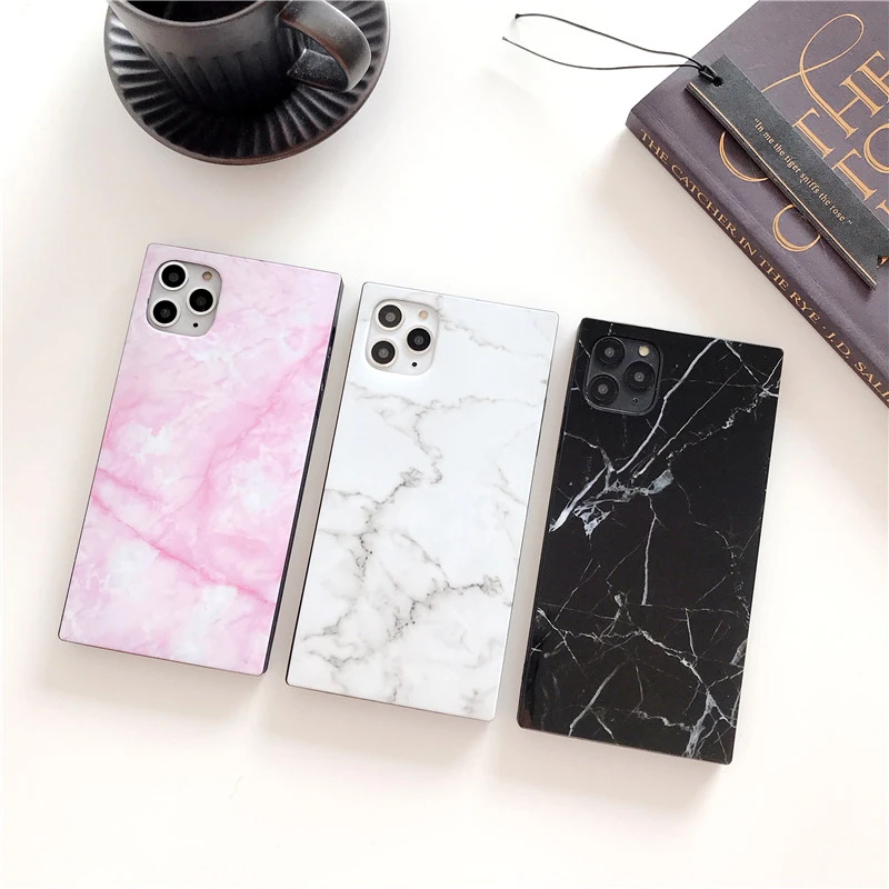 Luxury Retro Marble Phone Case For Iphone 12 11 13 Pro Max Matte Square Cover For Iphone X Xr Xs Max 7 8 Plus Soft Silicone Capa Mobile Phone Cases Covers Aliexpress