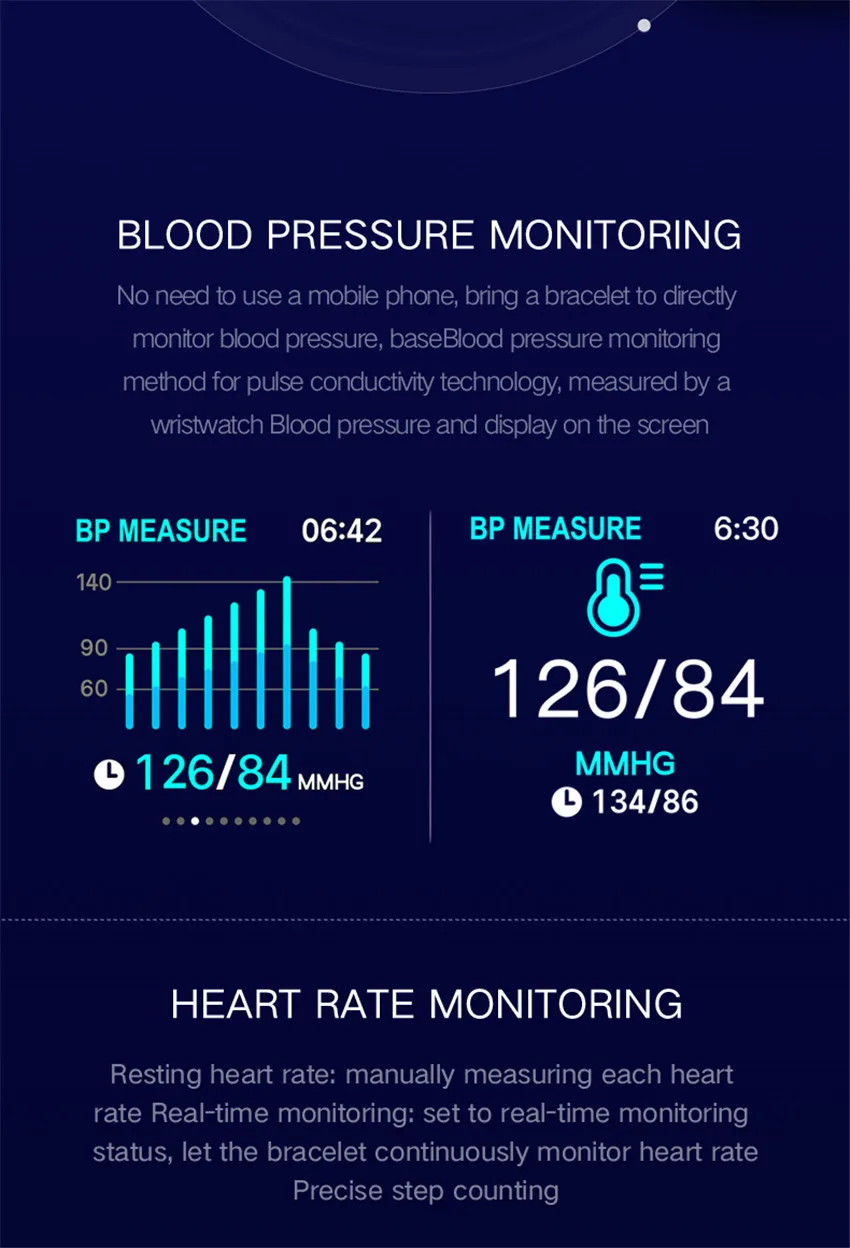 Музыка 1,3 'Смарт-часы HR/BP фитнес-трекер браслет цвет Smartband подходит для IOS/Xiao mi/Honor PK mi Band 4/Fit Bit 5 Not