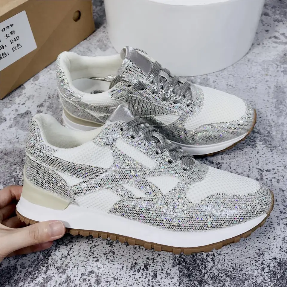 sparkly white sneakers