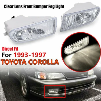 

2 Pieces ABS Front Bumper Fog Lights Clear Lens Car Accessories With Bulb For Toyota Corolla AE100 AE101 1993-1997 A1649060451
