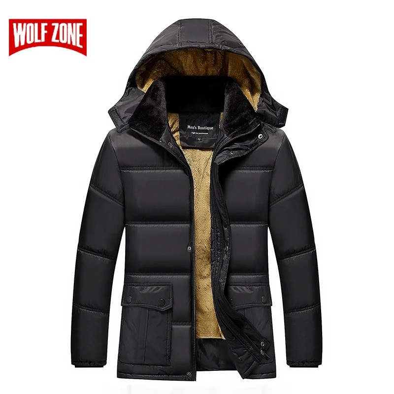 

Winter Thickening Warm Man Jacket Fashion Detachable Hooded Cotton Clothing Men Simple Casual Windproof Mens Parkas