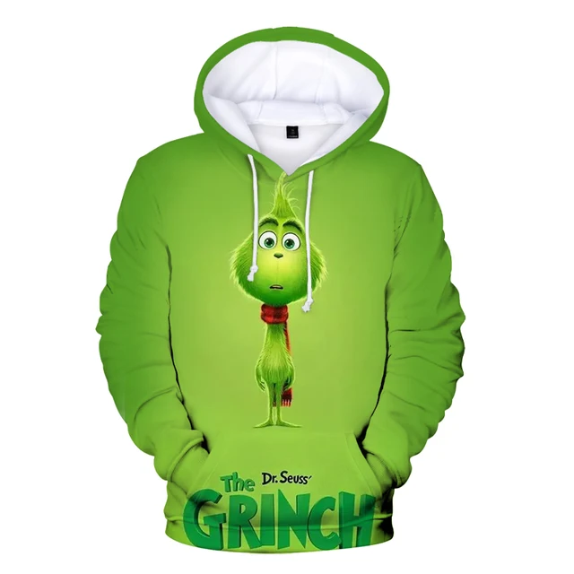 New Oversized Hoodie Men 3d Print Grinch Green Winter Sweatshirt Men/Women Sweater Jacket Fashion Pullovers Street Casual Clothe 5