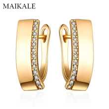 MAIKALE, классические квадратные большие серьги-гвоздики золотого и серебряного цвета, кубический цирконий ААА, геометрические треугольные корейские серьги для женщин, подарки