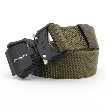 

FLYing Art Tactical Belt Military High Quality Nylon Men's Training Belt Metal Multifunctional Buckle Outdoor Sports Hook New